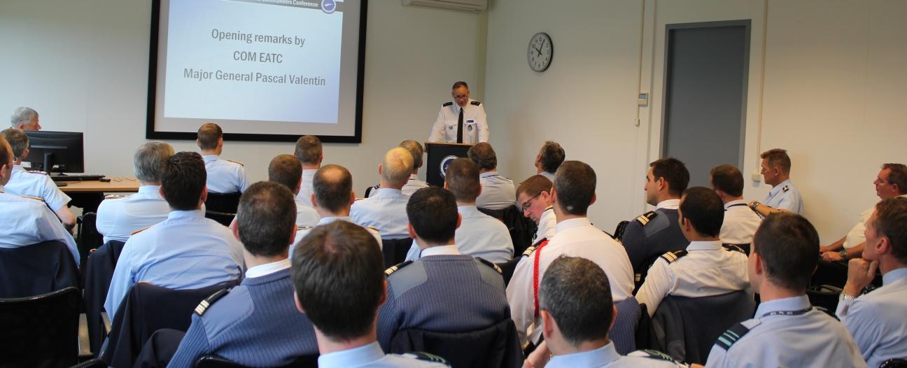 General Valentin speaking to the audience